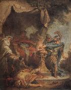 Francois Boucher Mucius Scaevola putting his hand in the fire oil painting reproduction
